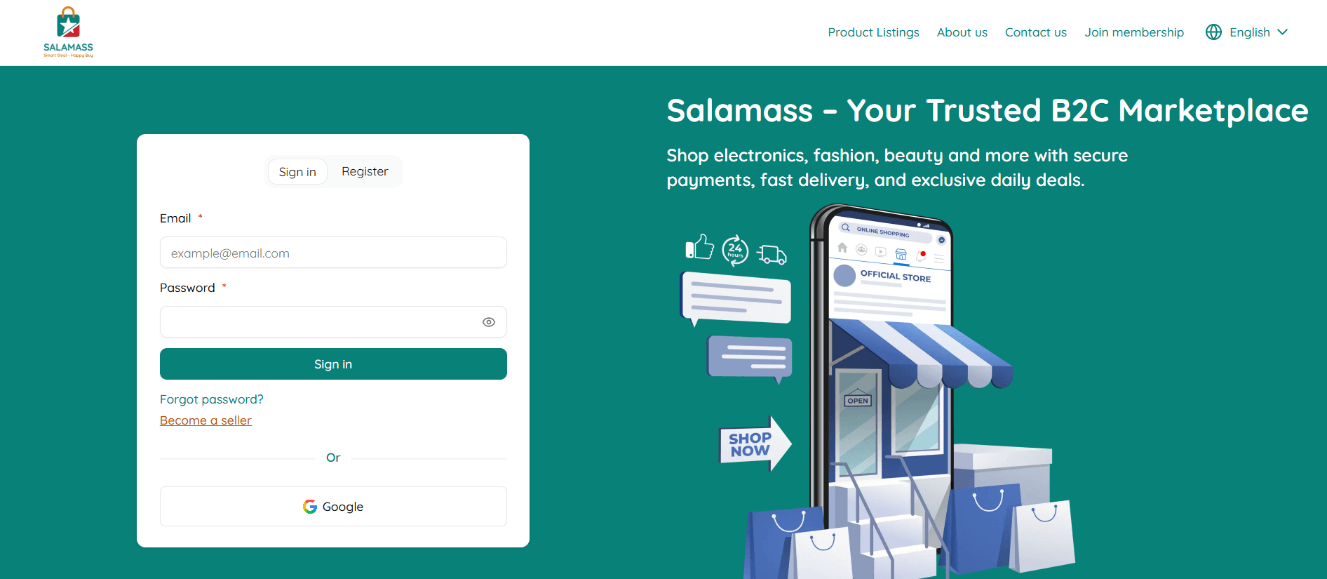 ចូលទៅកាន់ Become a seller