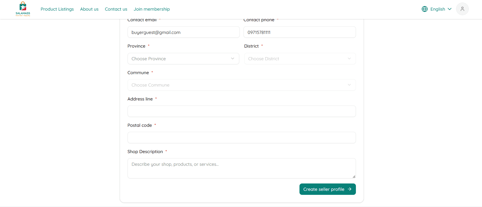 Dashboard អ្នកលក់