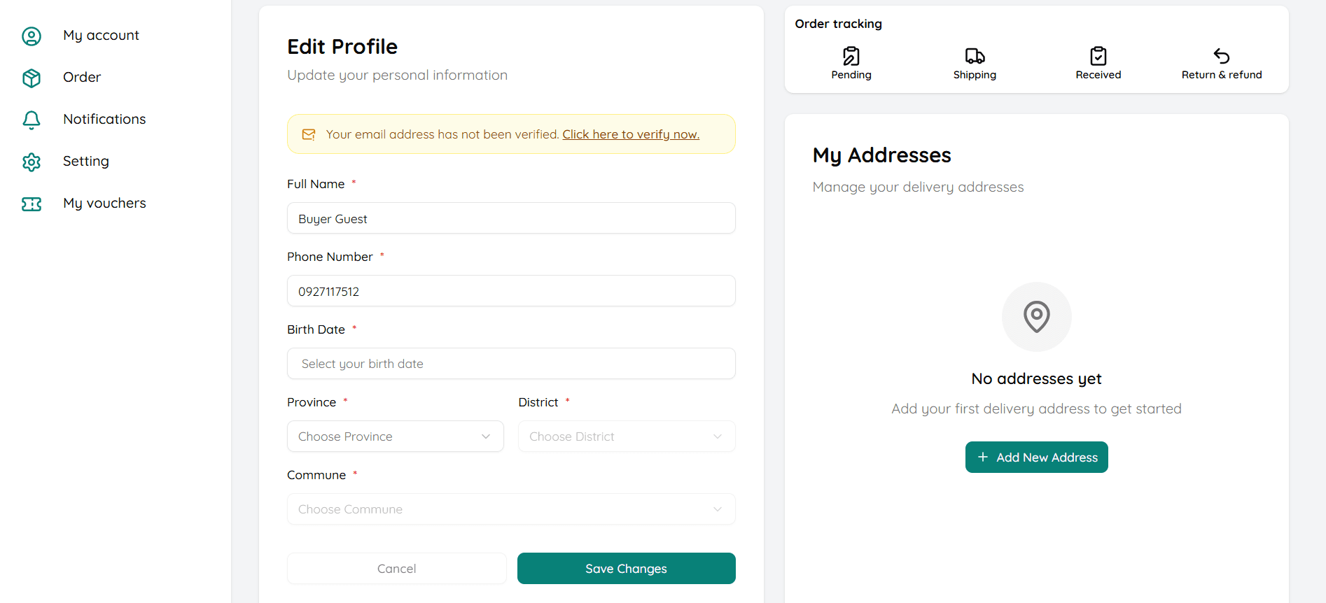 រក្សាទុកព័ត៌មានគណនីដែលបានកែប្រែ